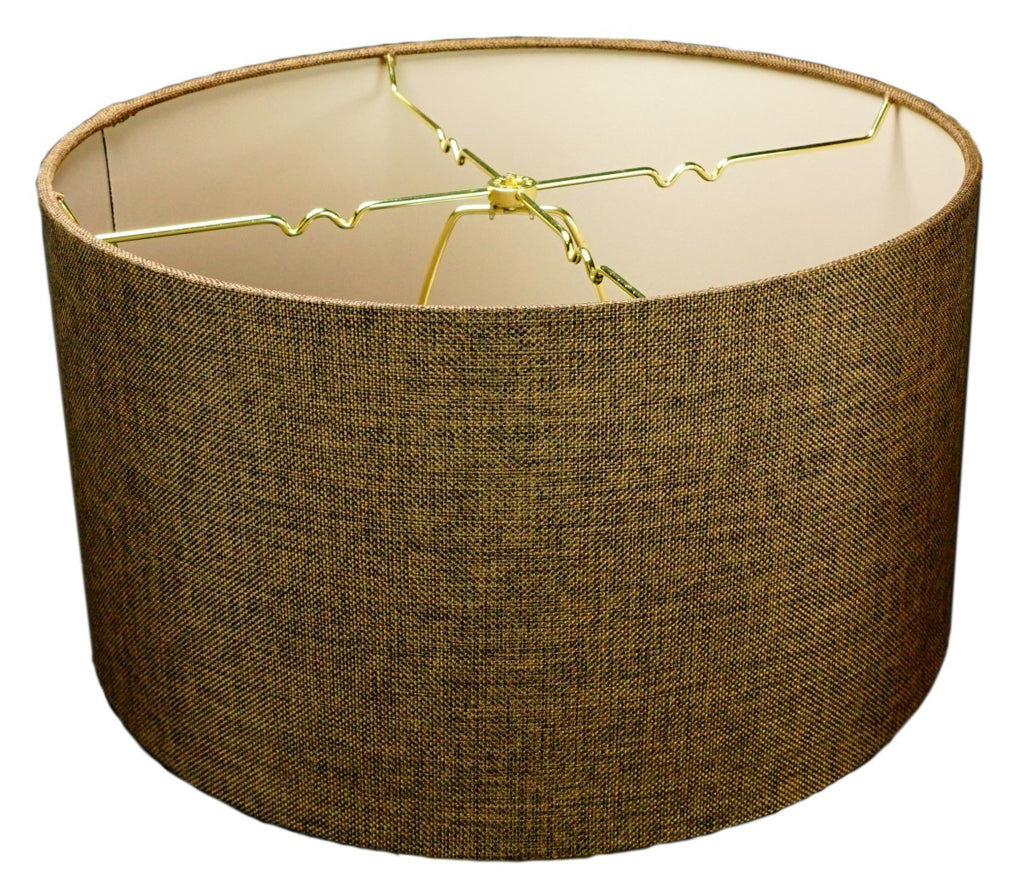 Chocolate Burlap Hardback Drum Lampshade 14"x14"x07"