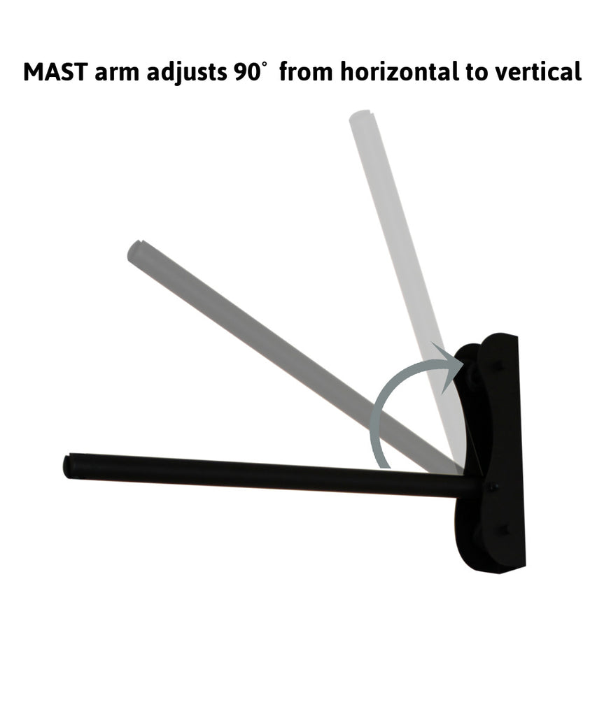 MAST Plug-In Wall Mount Pendant, 1 Light Black Cord/Arm, Black Shade 09x18x13