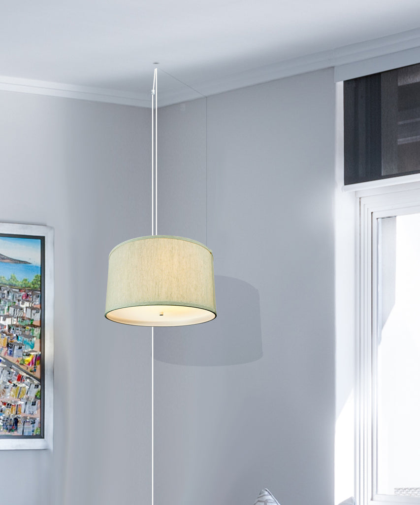 Textured Oatmeal 2 Light Swag Plug-In Pendant with Diffuser