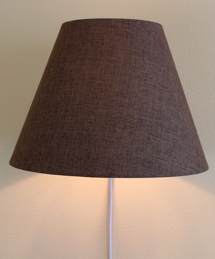 Floating Shade Plug-In Wall Light Chocolate Burlap 8x16x12