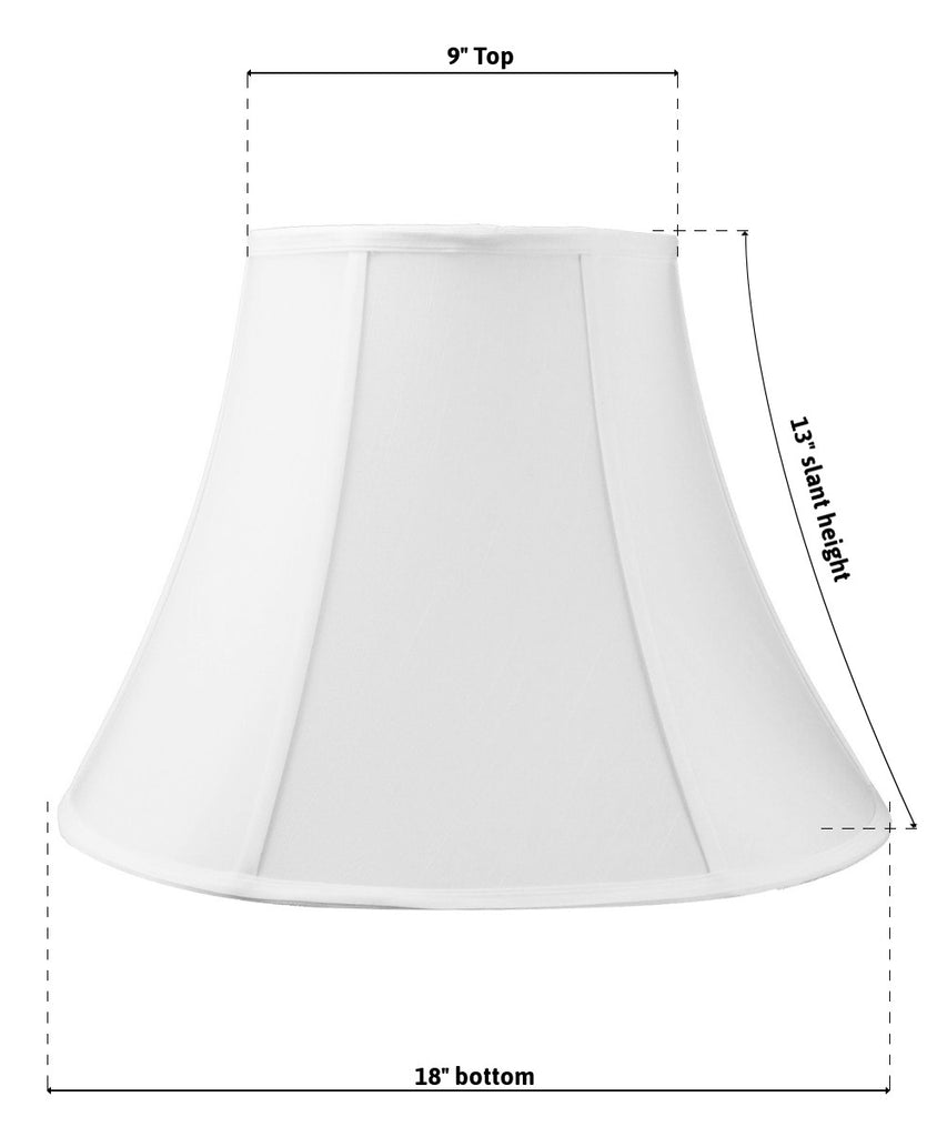 9x18x13.5 SLIP UNO FITTER White Bell Shantung Lampshade