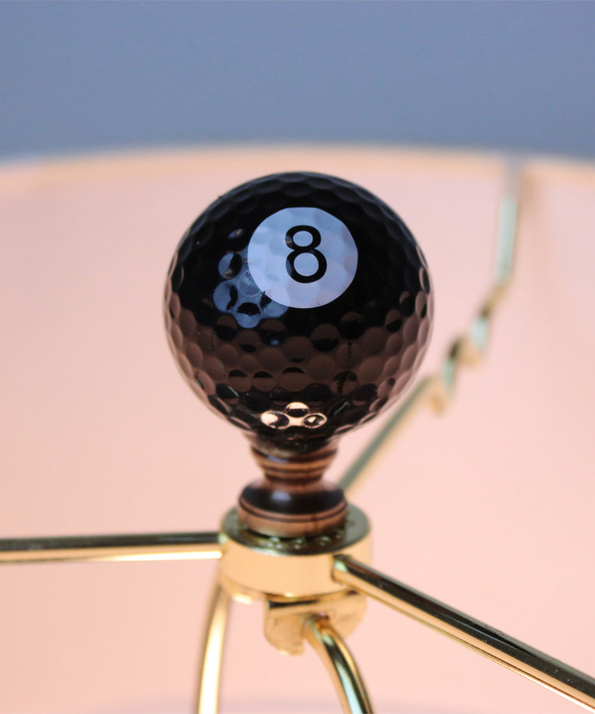 Eight-Ball Billiard Lamp Finial, Black, 2.25"h