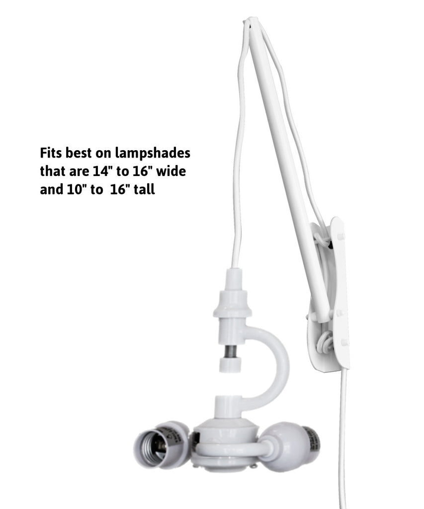 The MAST 2 Light Wall Arm Converts Your Lampshade to a Wall Pendant, White