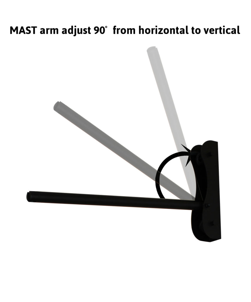 The MAST 1 Light Wall Arm Converts Your Lampshade to a Wall Pendant, Black