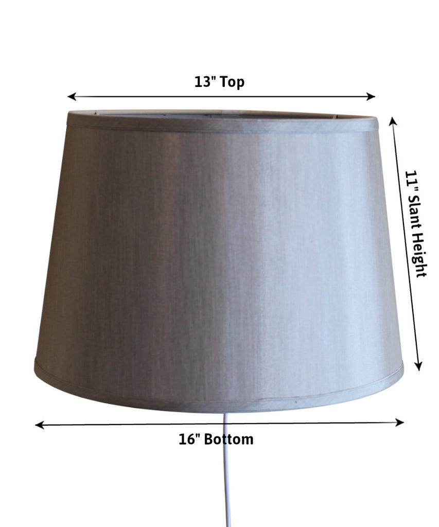 Floating Shade Plug-In Wall Light Bavarian Gray Fabric, Silver Liner 13x16x11