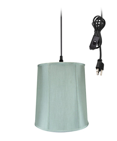 14"w 1-Light Plug-In Swag Pendant Lamp Gray