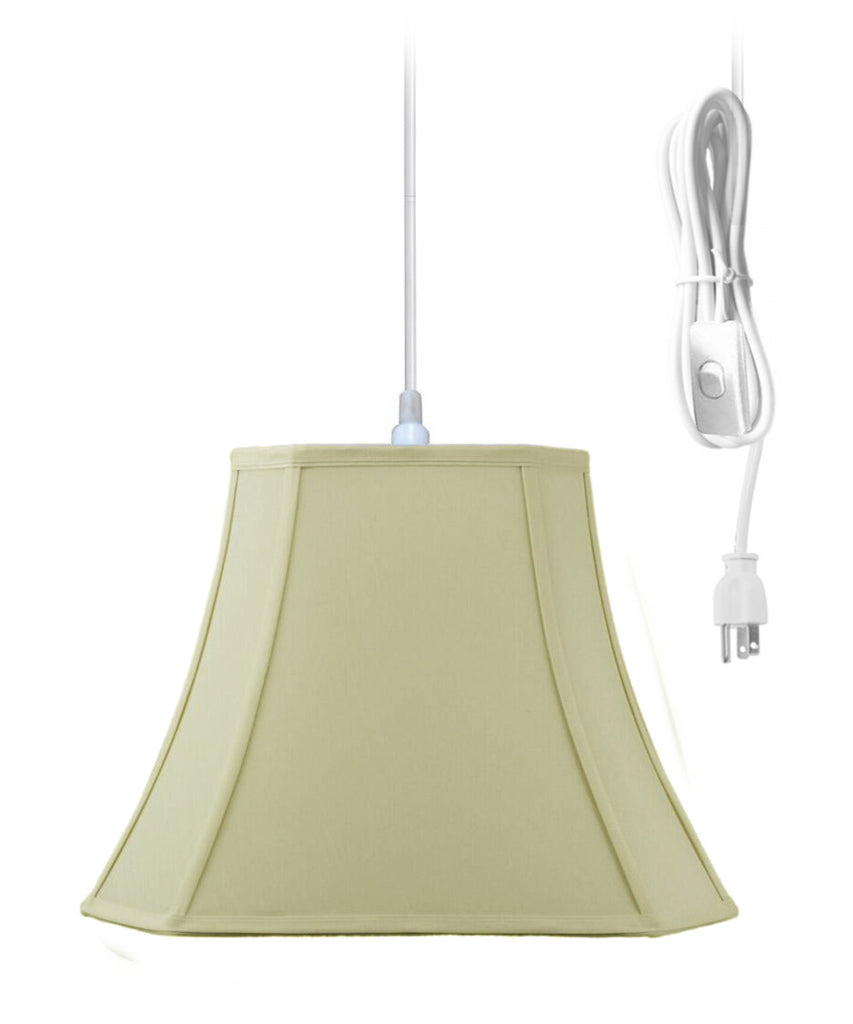 1-Light Plug In Swag Pendant Ceiling Light Eggshell Shade