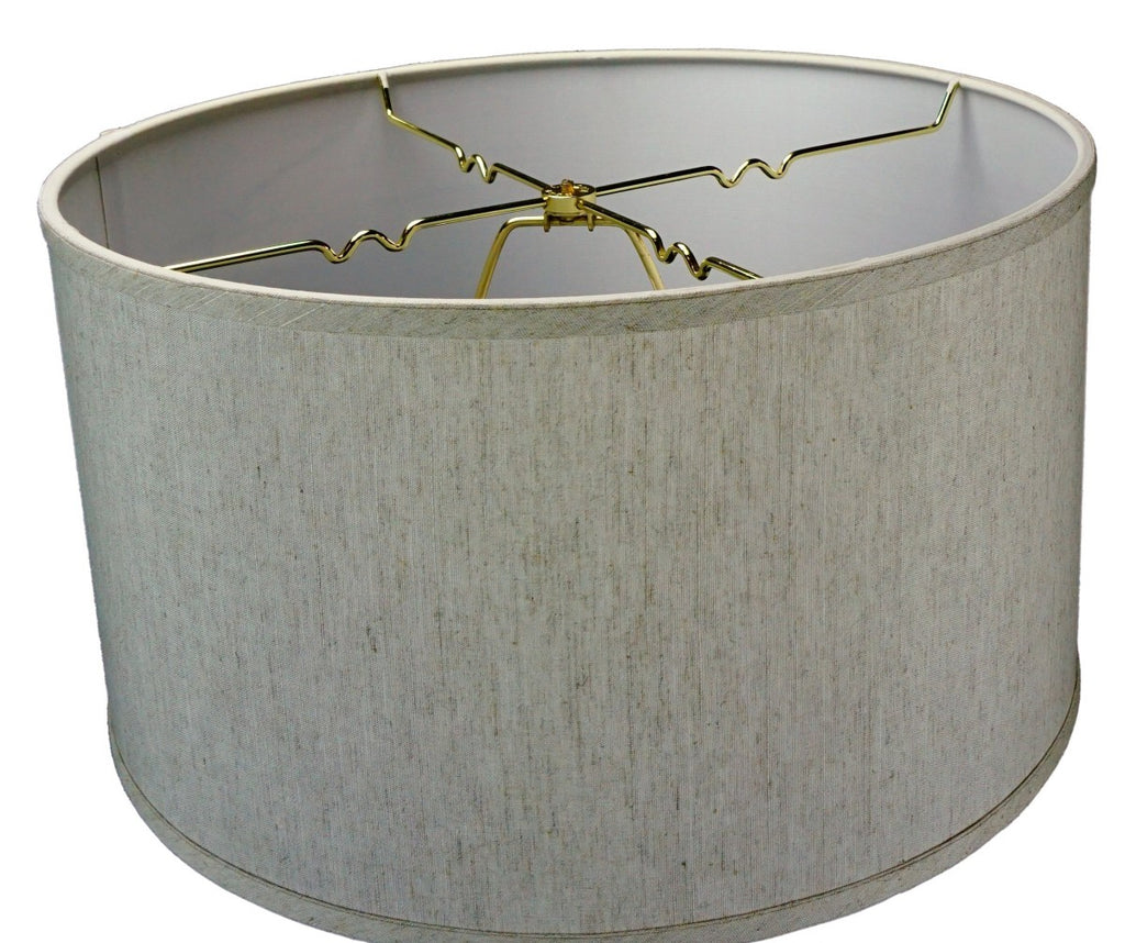 Textured Oatmeal  Shallow Drum Lampshade 16x16x11