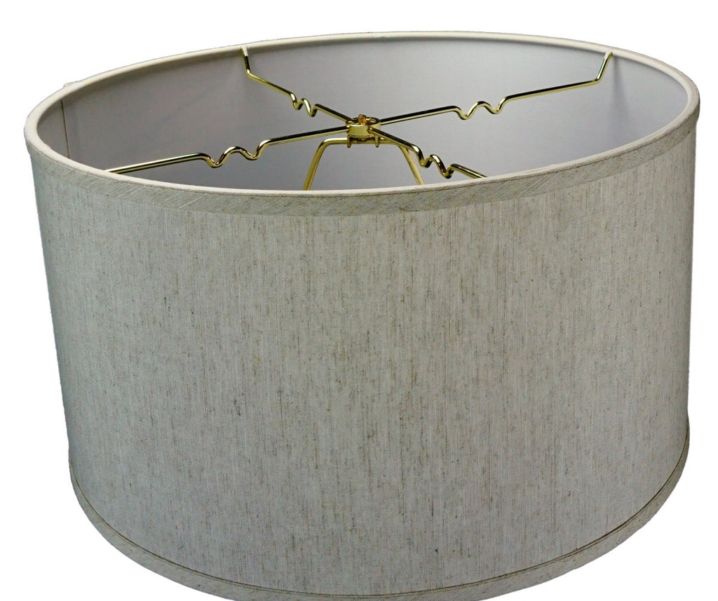 Textured Oatmeal Shallow Drum Lampshade 16x16x11