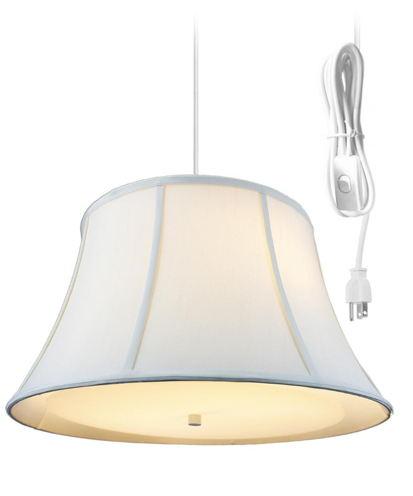 Egg Shell 2 Light Swag Plug-In Pendant with Diffuser