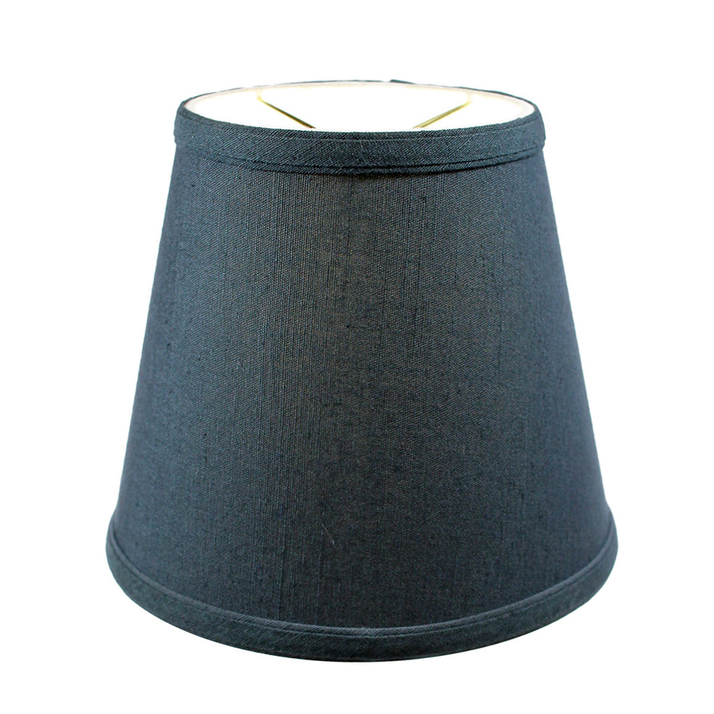 5x8x7 Textured Slate Blue Hard Back Lampshade with Gold Lining-Edison Clip On