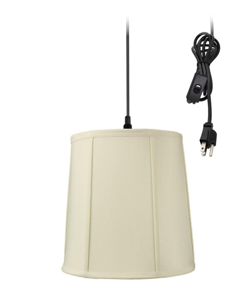 1-Light Plug In Swag Pendant Lamp Eggshell Shade