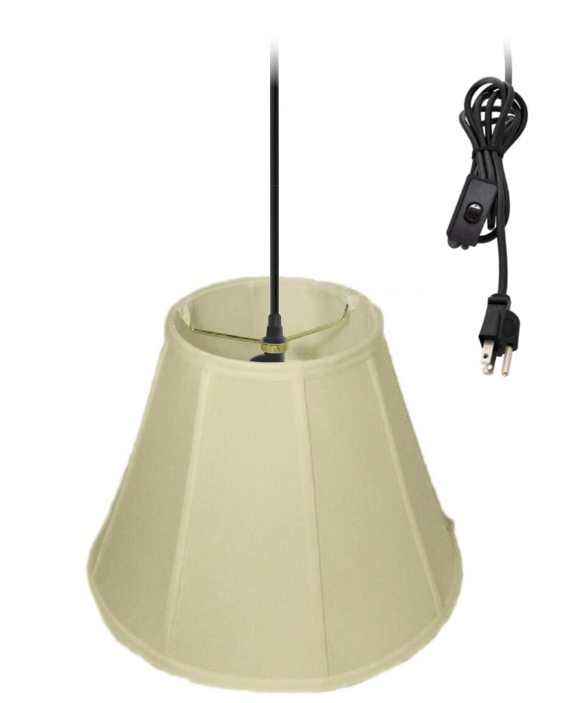 1-Light Plug In Swag Pendant Ceiling Light Eggshell Shade