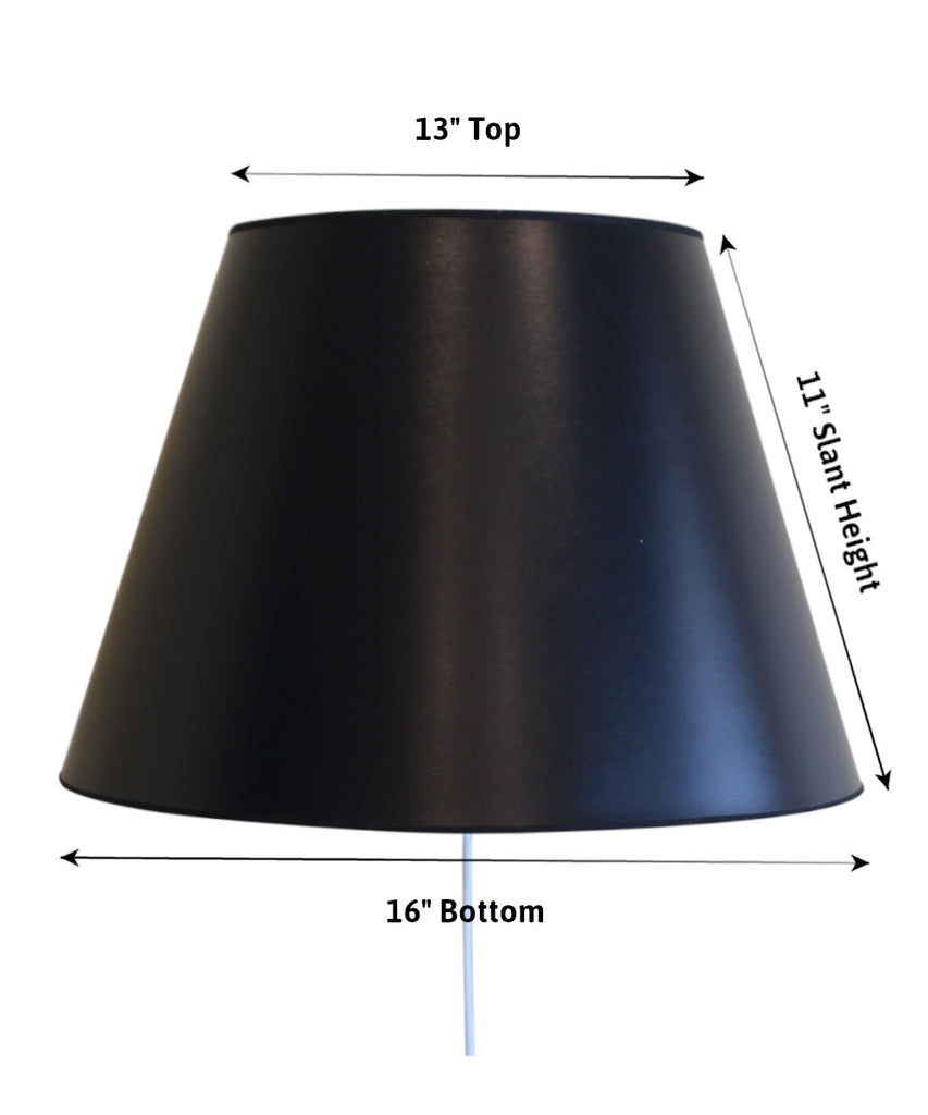 Floating Shade Plug-In Wall Light Black Parchment Gold-Lined 13x16x11