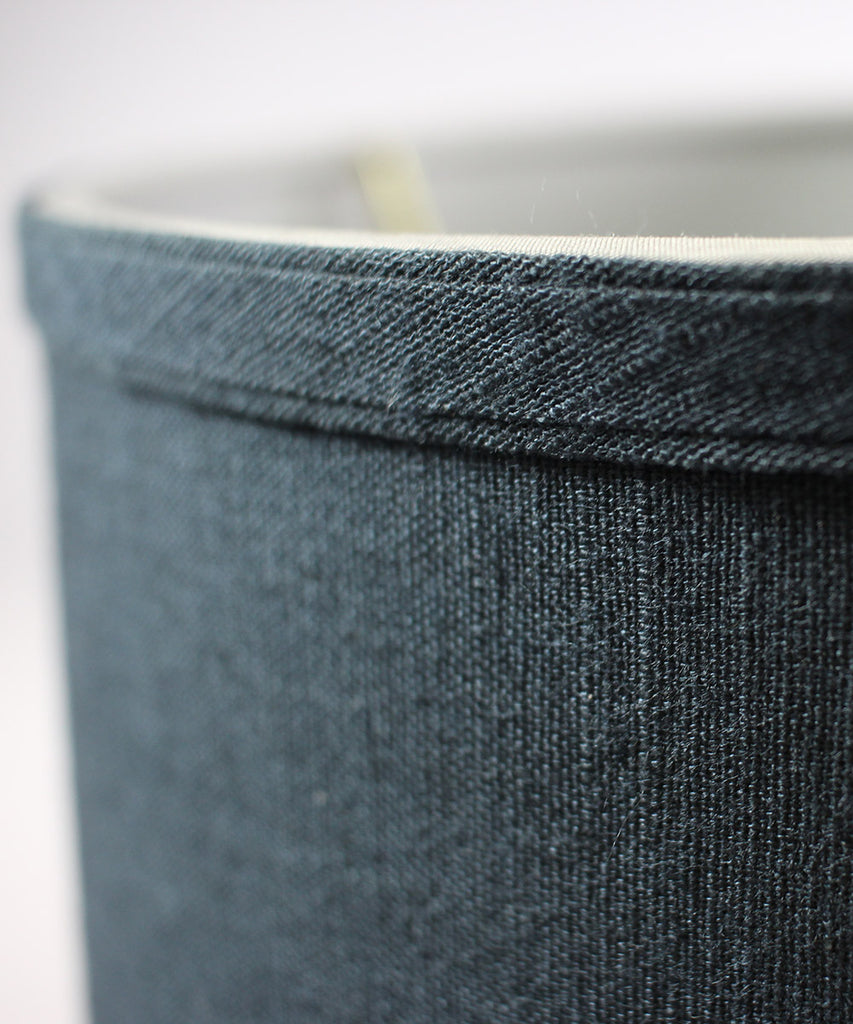 Textured Slate Blue Drum Shantung Shade