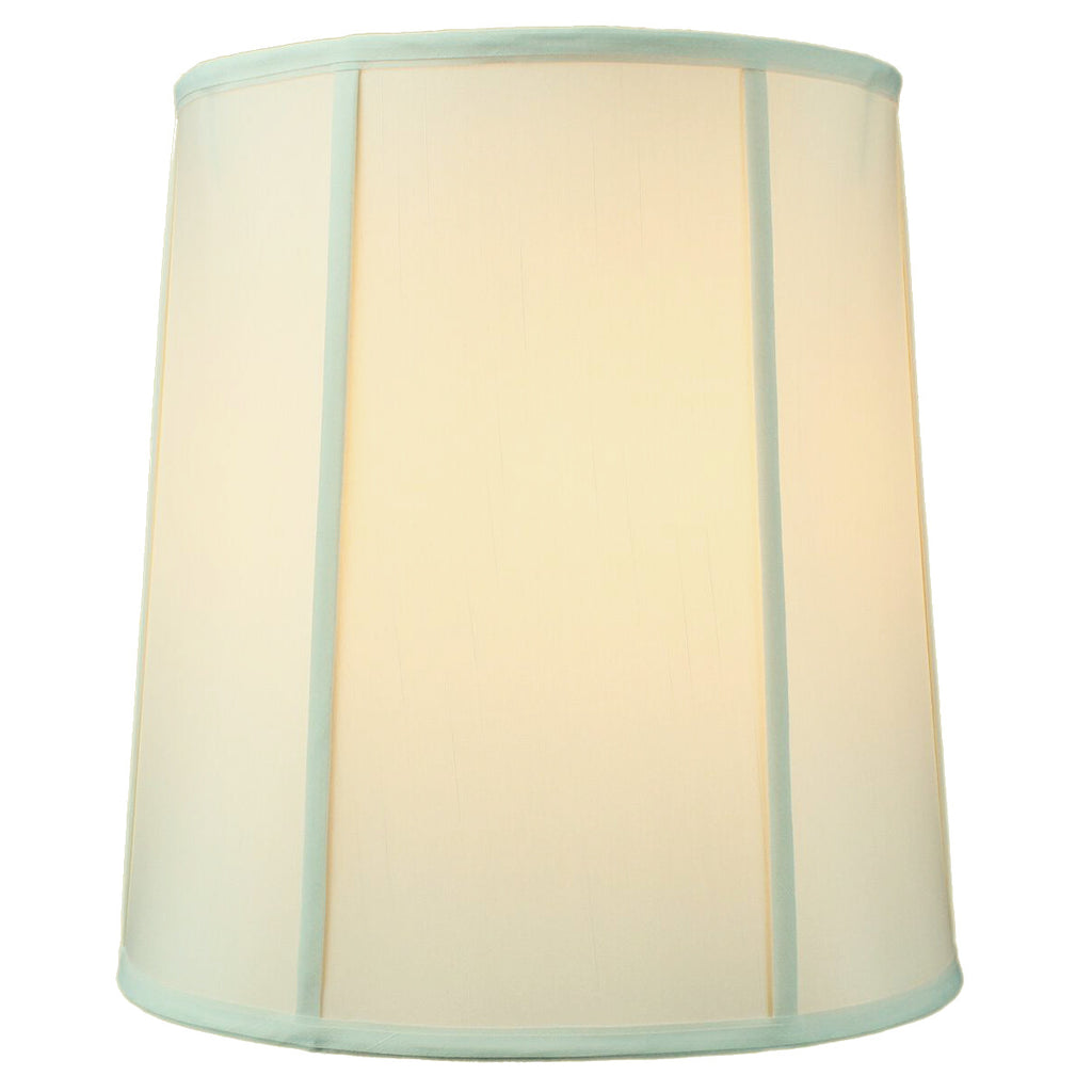 12x14x15 Drum Lampshade with Piping Eggshell