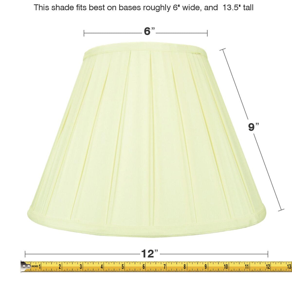 6x12x9 Eggshell Empire Lampshade with White Liner