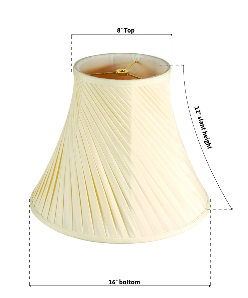 8x16x12 SLIP UNO FITTER Crisp Linen Twist Bell Lamp shade