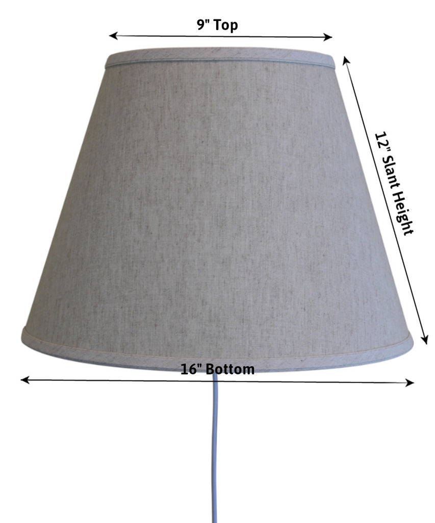 Floating Shade Plug-In Wall Light Textured Oatmeal Fabric 9x16x12