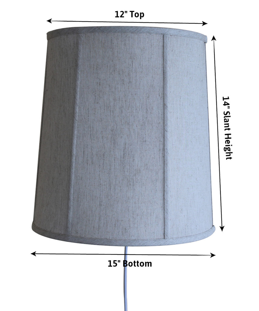 Floating Shade Plug-In Wall Light Textured Oatmeal 12x14x15