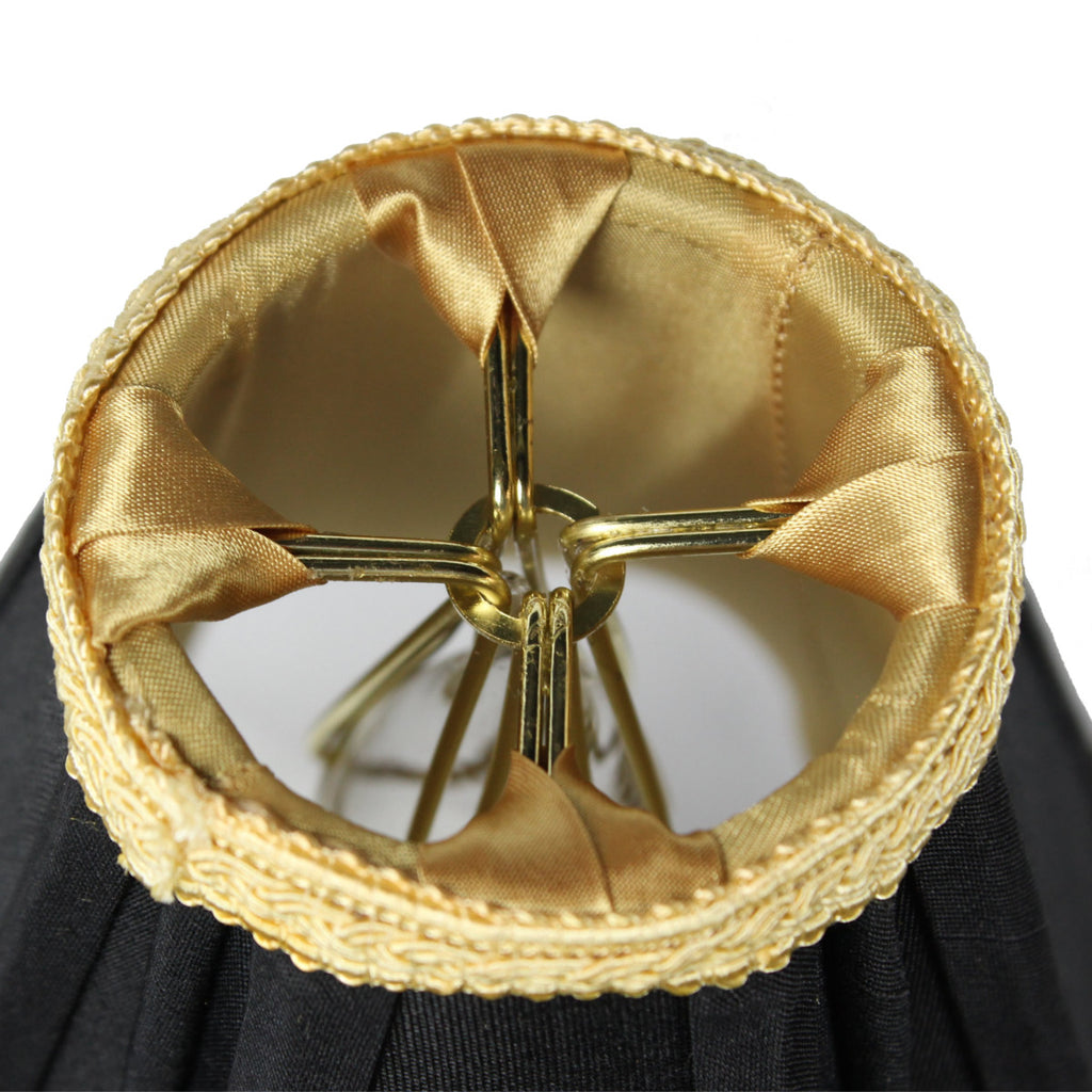 Black with Gold Liner Chandelier Clip-On Lampshade 2x5x5