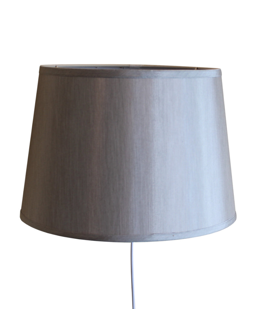 Floating Shade Plug-In Wall Light Bavarian Gray Fabric, Silver Liner 13x16x11