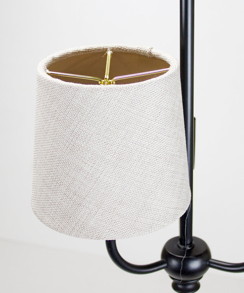 5x6x5 Khaki Burlap Drum Chandelier Clip-On Lampshade