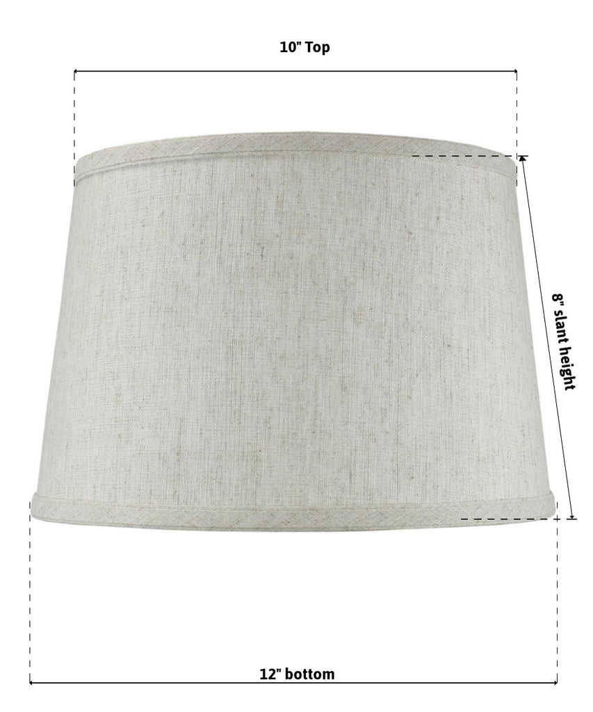 10x12x08 SLIP UNO FITTER Hardback Shallow Drum Lamp Shade Textured