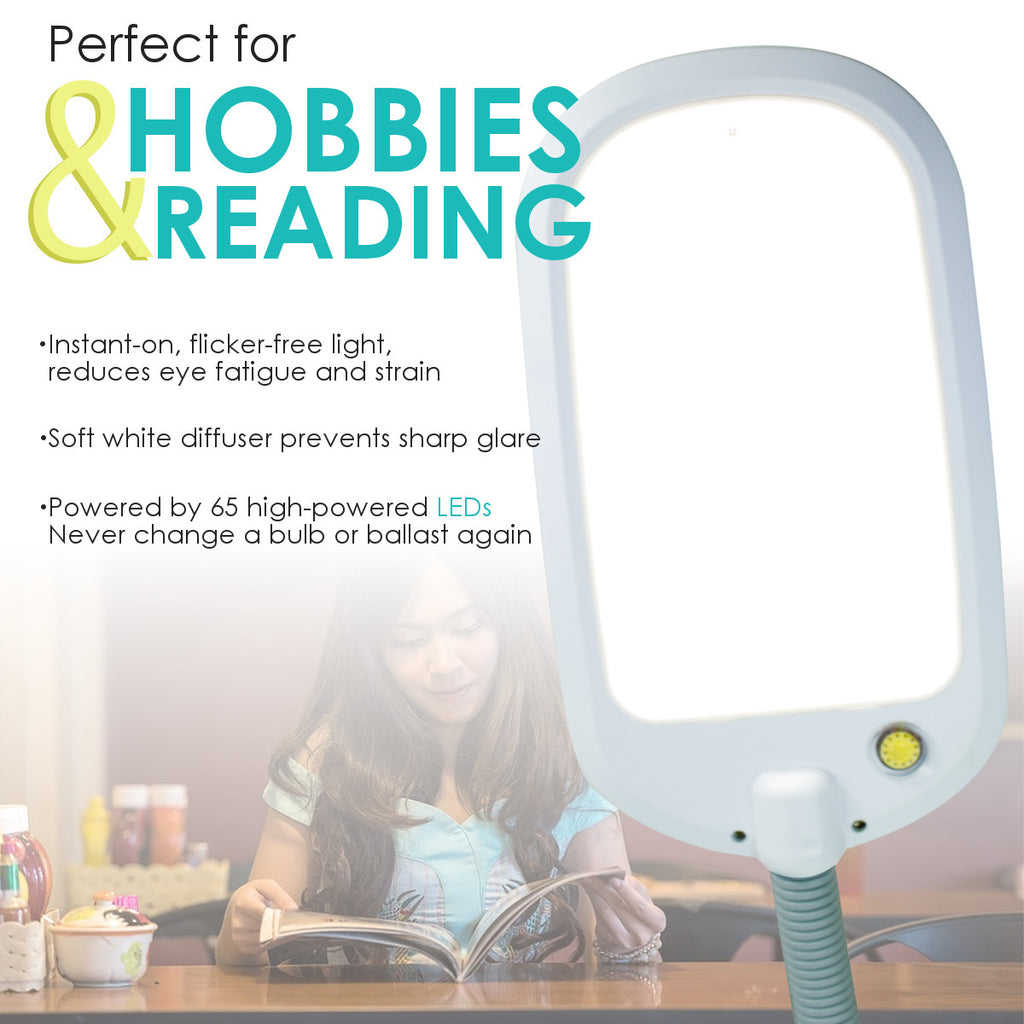 LED Bright Reader Natural Daylight Full Spectrum Desk Lamp Grey