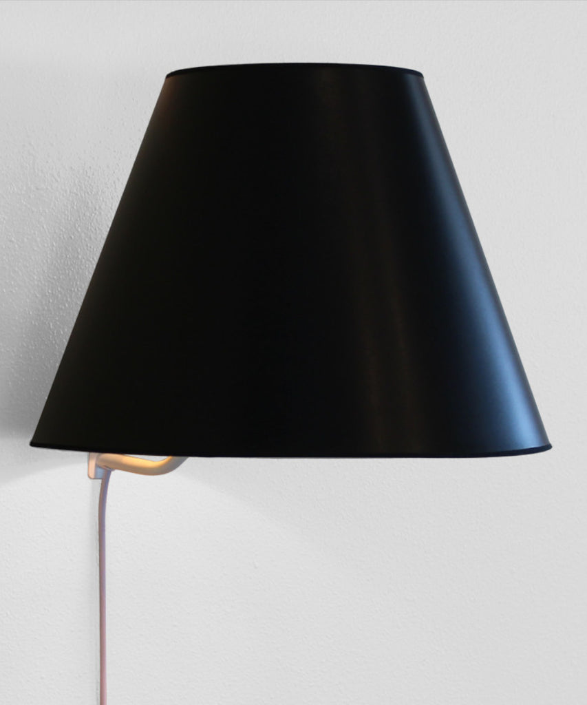 Floating Shade Plug-In Wall Light Bold Black with True Gold Lining 8x16x12