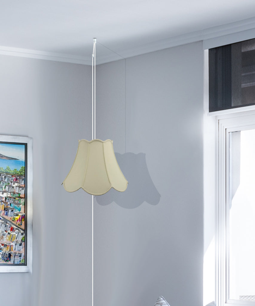 1-Light Plug In Swag Pendant Lamp Eggshell Shade