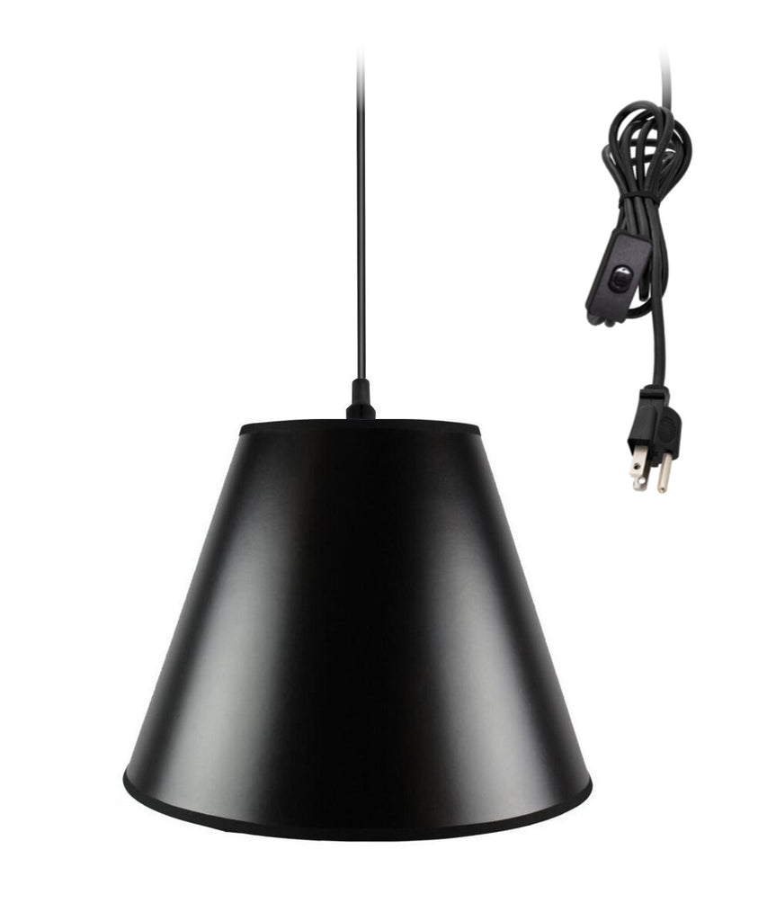 Swag Pendant Plug-In One Light Bold Black/Gold Shade