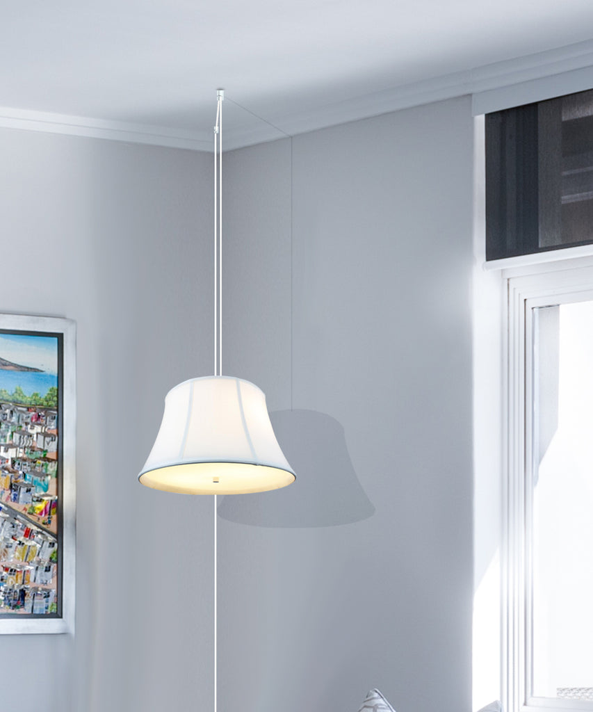 White 2 Light Swag Plug-In Pendant with Diffuser