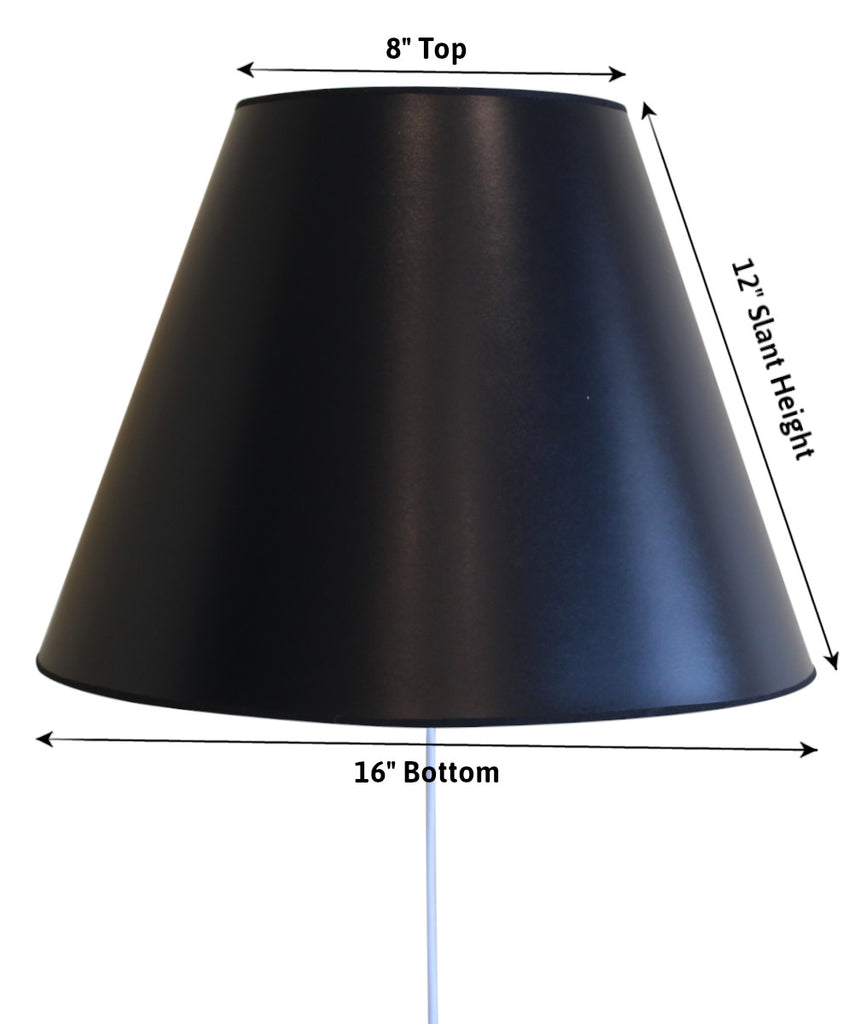 Floating Shade Plug-In Wall Light Bold Black with True Gold Lining 8x16x12