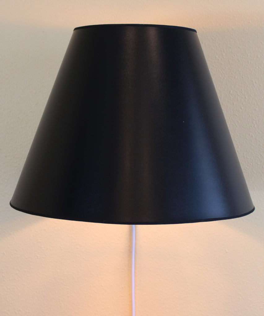 Floating Shade Plug-In Wall Light Bold Black with True Gold Lining 8x16x12