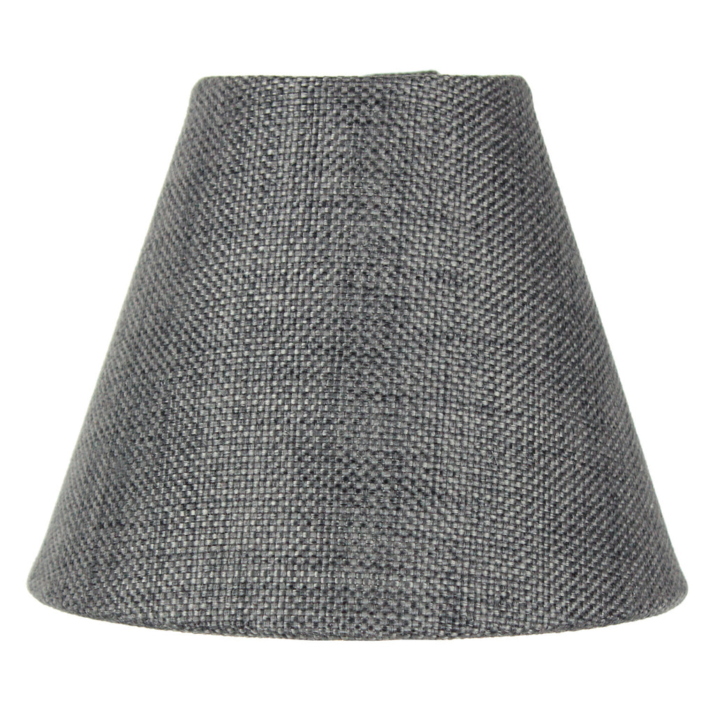 3x5x4 Granite Gray Burlap Lamp Shade - Clip-on Candelabra Shade