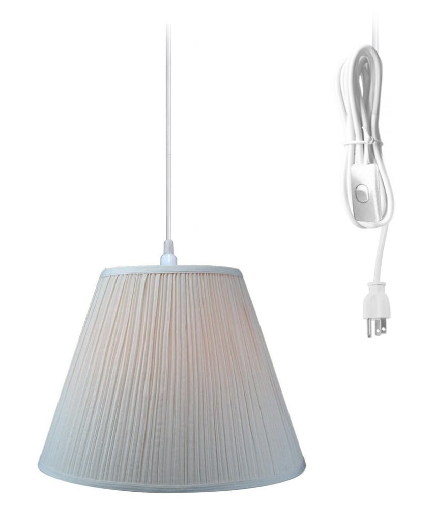 Hanging Swag Pendant Plug-In One Light Eggshell Shade