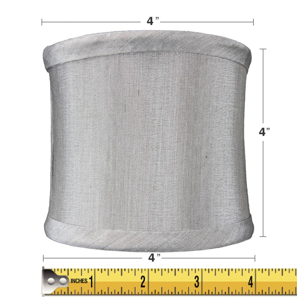 4x4x4 Crisp Shantung Clip-On Sconce Half-Shell Lamp shade Grey