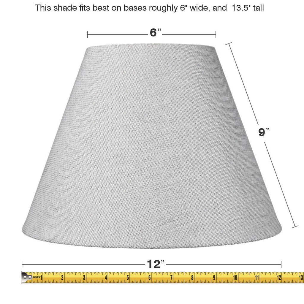 6x12x9 Slip Uno Fitter Hard Back Empire Lamp Shade - Khaki Burlap