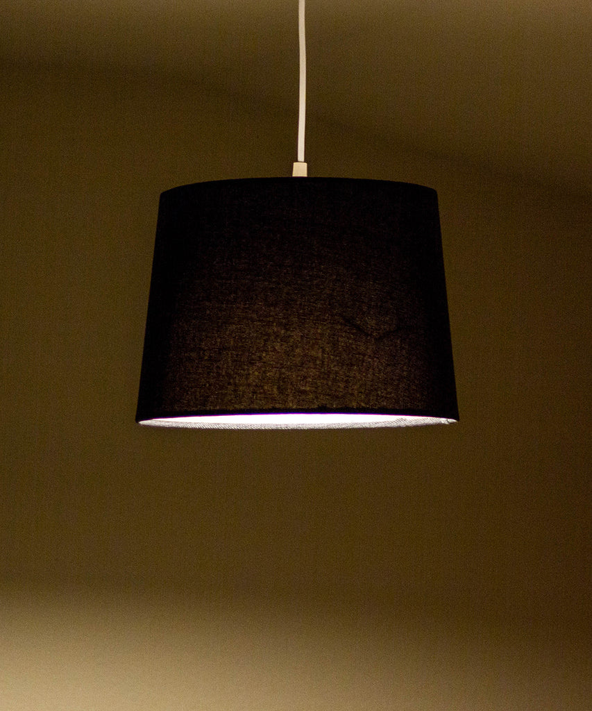 Granite Grey Burlap Hardback Drum Lampshade 16"x16"x8"