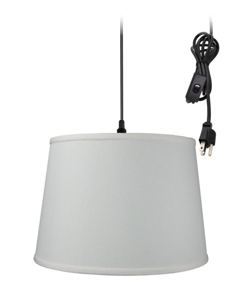 1-Light Plug In Swag Pendant Ceiling Light Light Oatmeal Shade