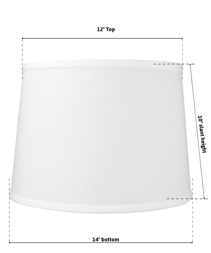 12x14x10 SLIP UNO FITTER White Linen Drum Lampshade