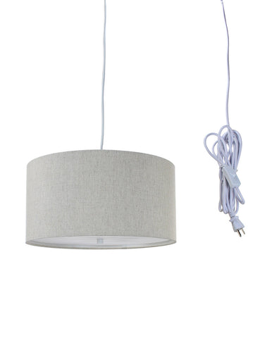 Textured Oatmeal 2 Light Swag Plug-In Pendant with Diffuser