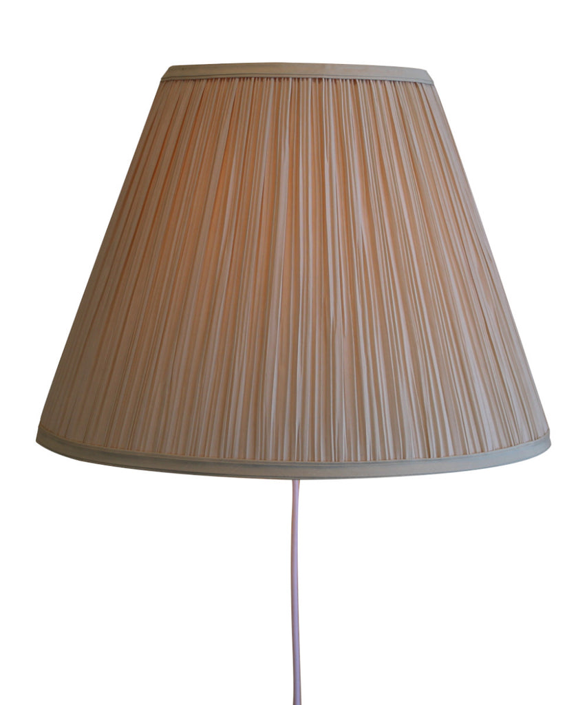 Floating Shade Plug-In Wall Light EggShell Mushroom Pleat 8x16x12