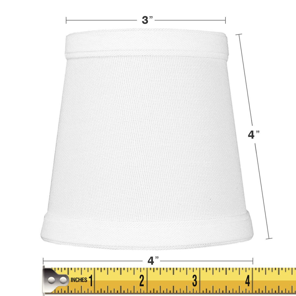 3x4x4 Chandelier White Linen Clip-On Lamp shade