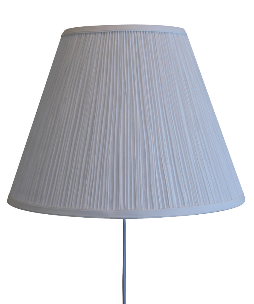 Floating Shade Plug-In Wall Light White Mushroom Pleat 8x16x12