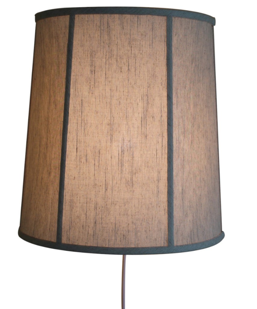 Floating Shade Plug-In Wall Light Textured Oatmeal Fabric 14x16x17