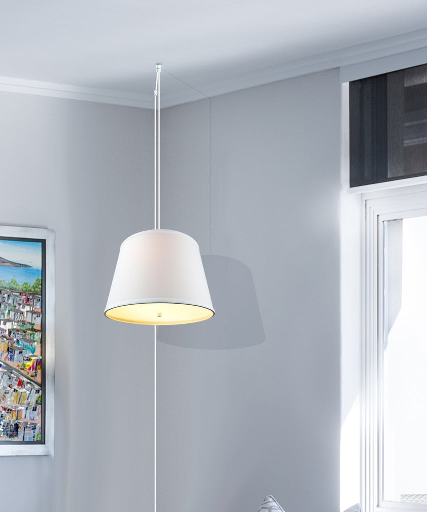 White 2 Light Swag Plug-In Pendant with Diffuser