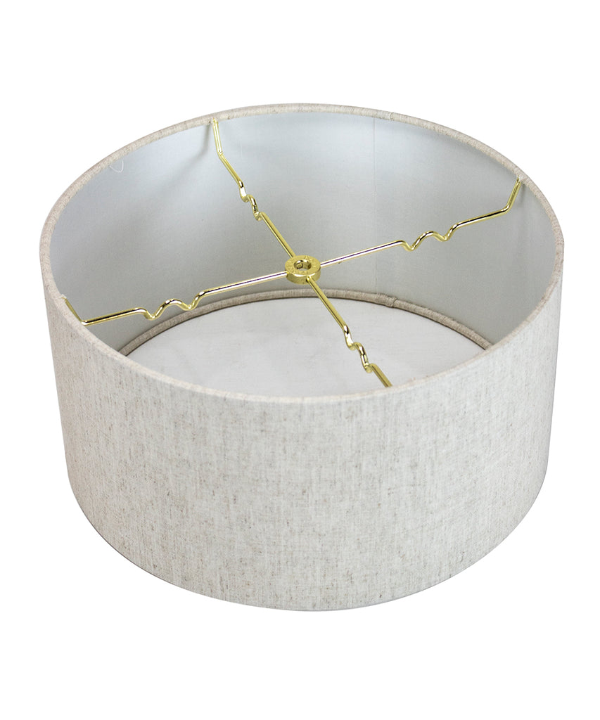 Textured Oatmeal Hardback Drum Lampshade 14"x14"x7"