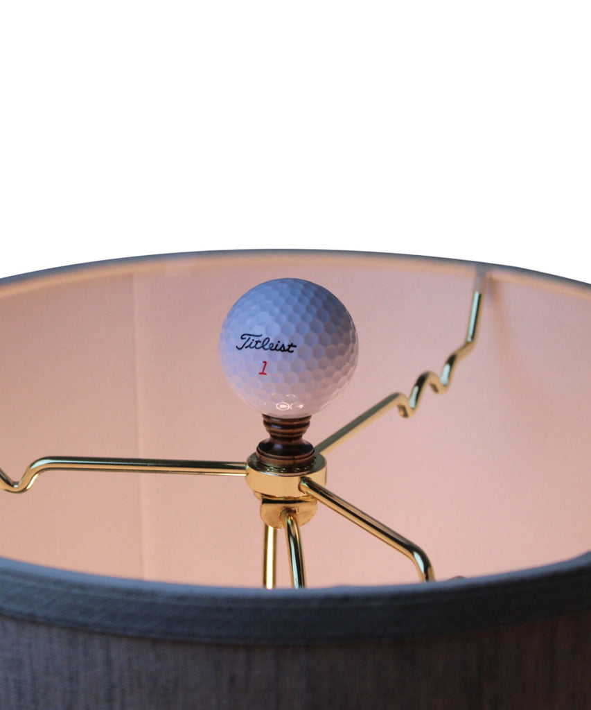 Golf Ball Lamp Finial, White, 2.25"h